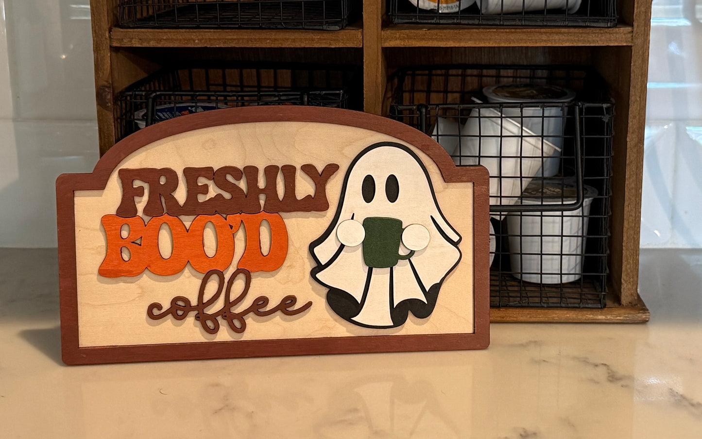 Boo'd coffee sign