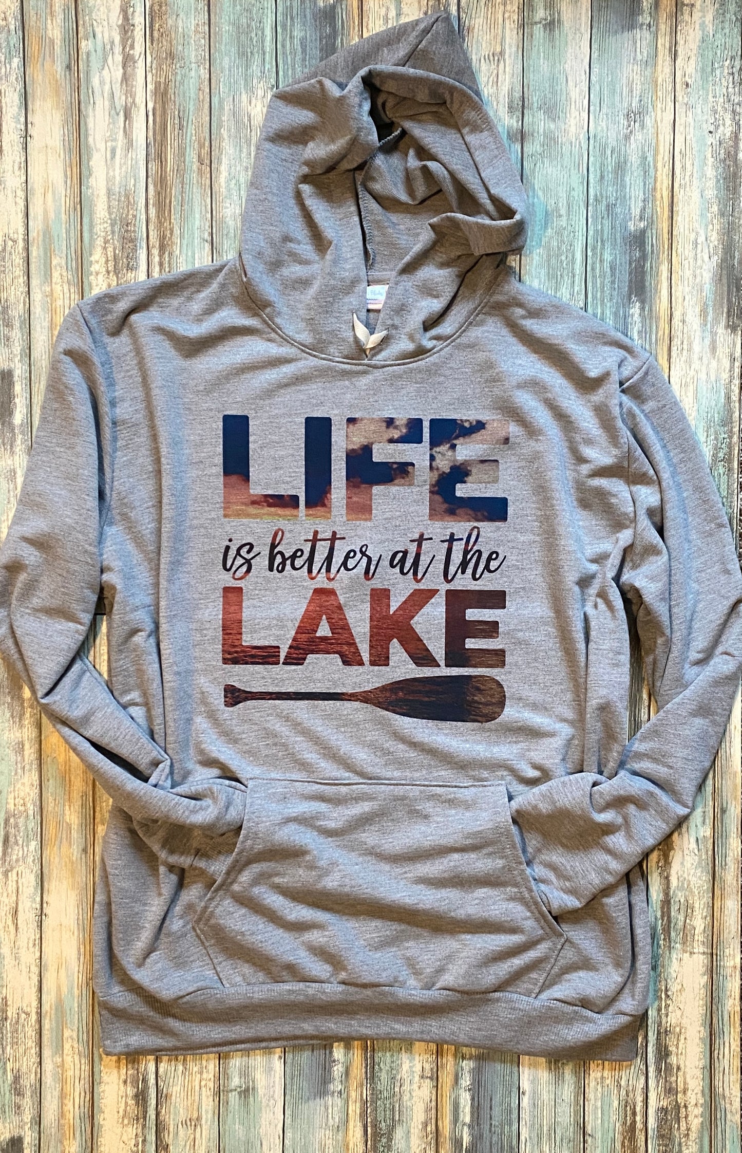 Lake, Light Weight Hoodie